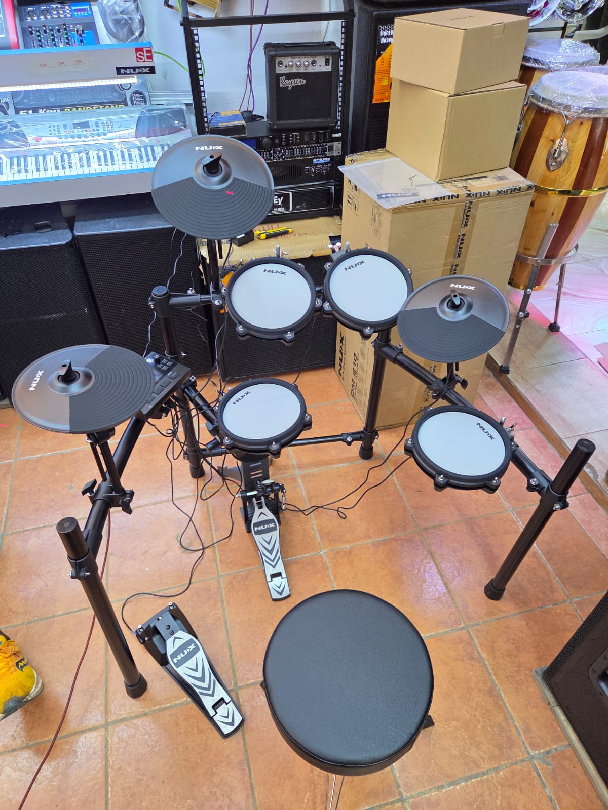 NUX DM-210 all-mesh electronic drum kit with dual-zone mesh