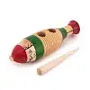 Fish-Shaped Wooden Guiro Percussion Instrument with Scraper