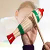 Fish-Shaped Wooden Guiro Percussion Instrument with Scraper