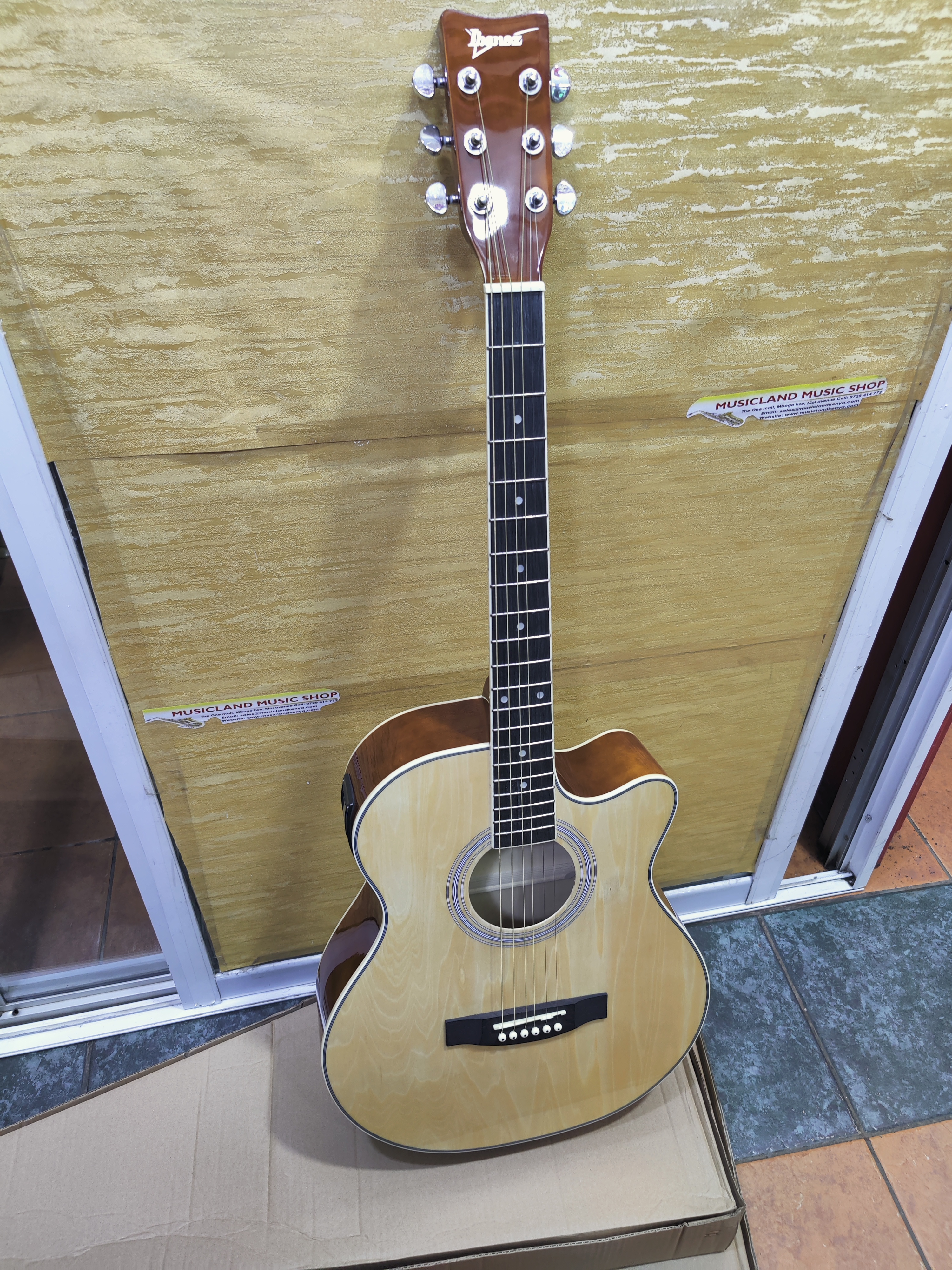 Ibanez semi acoustic guitar with plug in natural color