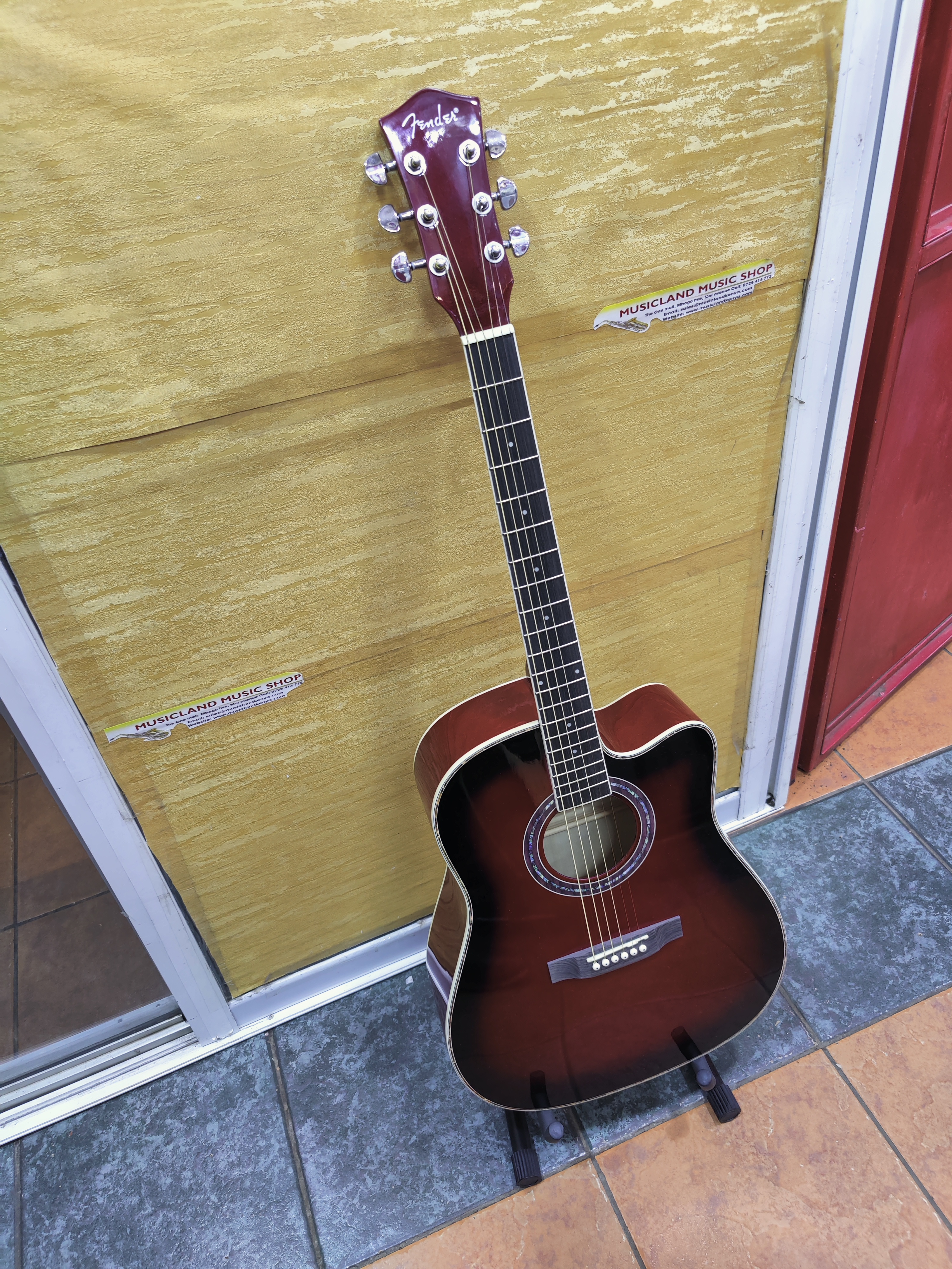 Fender acoustic full size guitar red