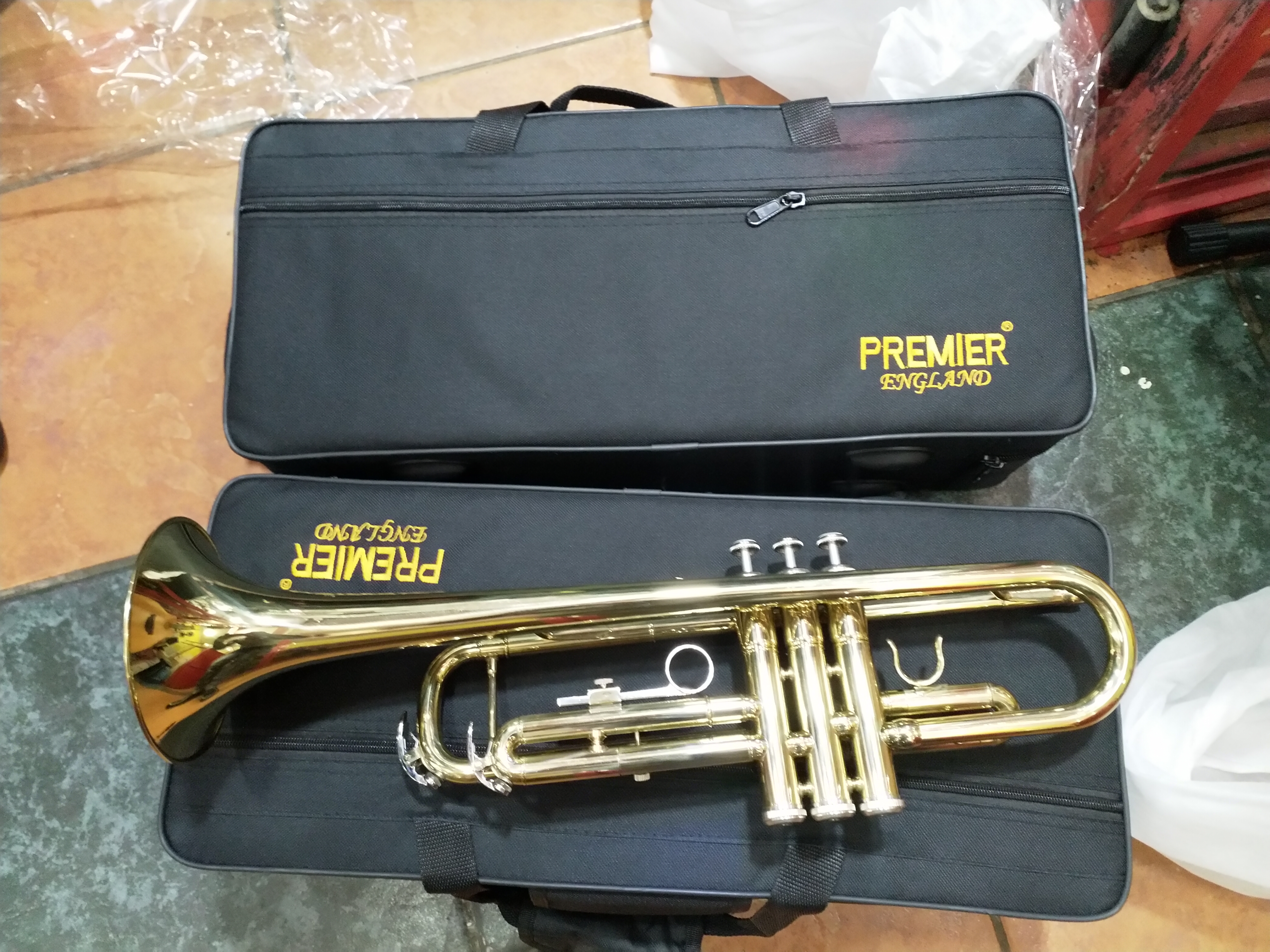 Premier England Bb Trumpet for sale in Kenya, premium brass trumpet with smooth valves, bright tone, durable construction, ideal for beginners, students, school bands, church musicians, orchestras, and professional performances.