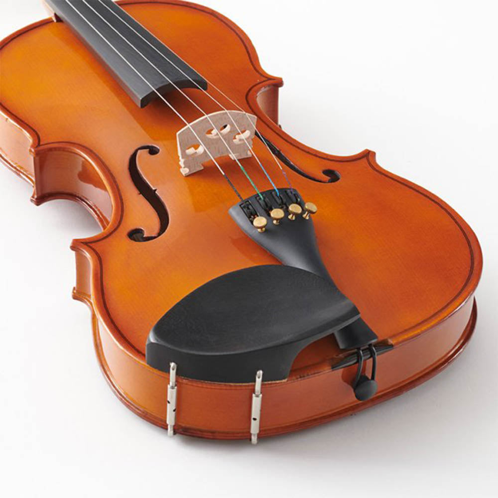 Buy the Stentor 1400A Violin Outfit, a high-quality beginner violin with a solid spruce top, maple body, wooden bow, protective case, and rosin. Perfect for students and school orchestras.