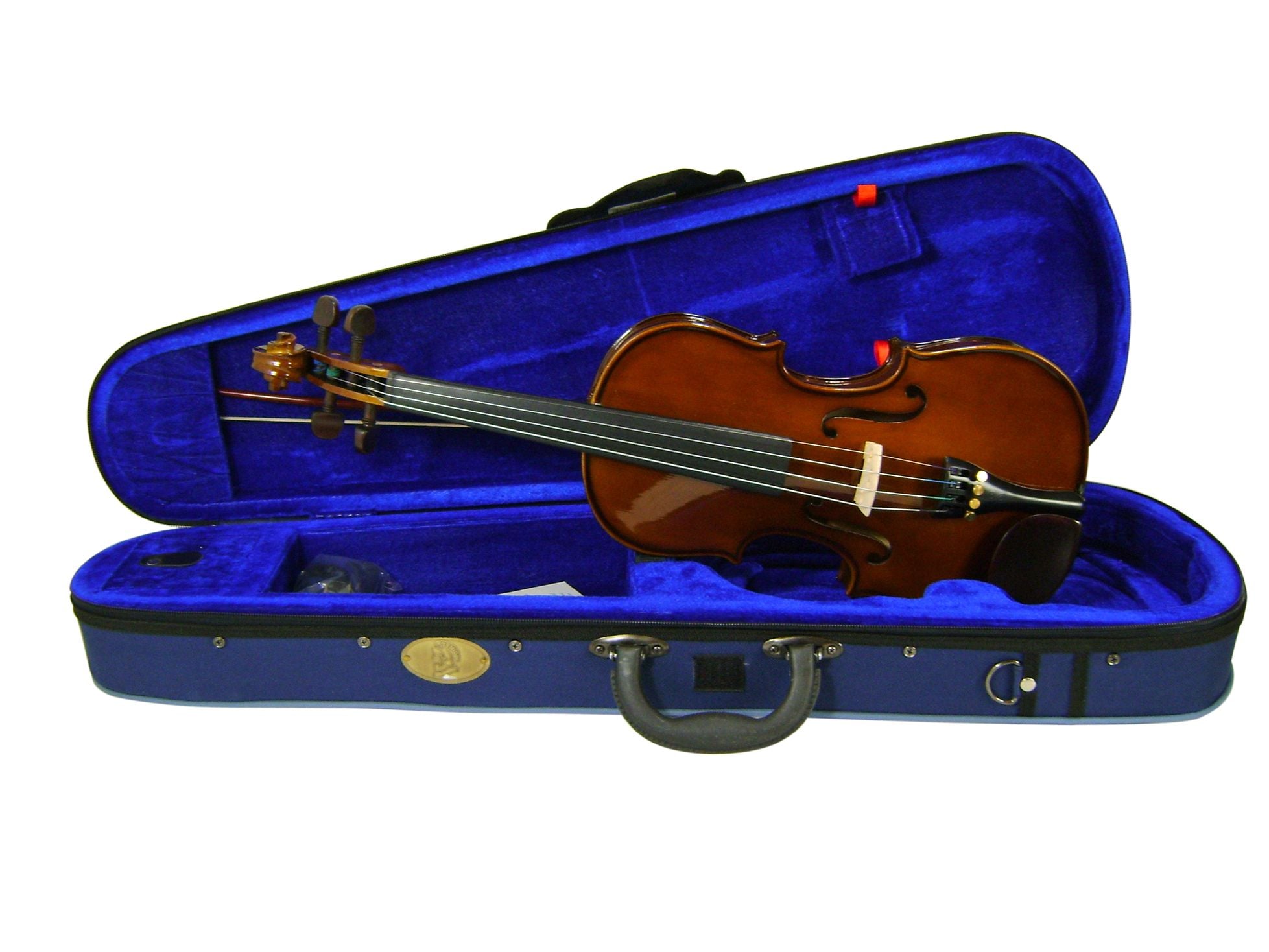 Buy the Stentor 1400A Violin Outfit, a high-quality beginner violin with a solid spruce top, maple body, wooden bow, protective case, and rosin. Perfect for students and school orchestras.